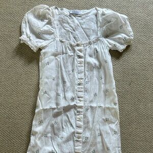Sleeper Cream Floral Dress with Button Detail